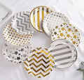 Custom Printed 6 9 10 12 Inch Eco Friendly Compostable Microwave Safe Water Resistant Restaurant Party Disposable Paper Plates