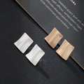 TongLing Zinc Alloy Nickel Free Brushed Gold Plated Jewelry Geometric square Minimalist Earrings Stud for Women Girl Men MegaBDM