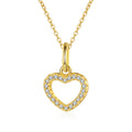 925 Sterling Silver 18k Gold Plated Fashion Woman Heart Necklace Heart Necklace