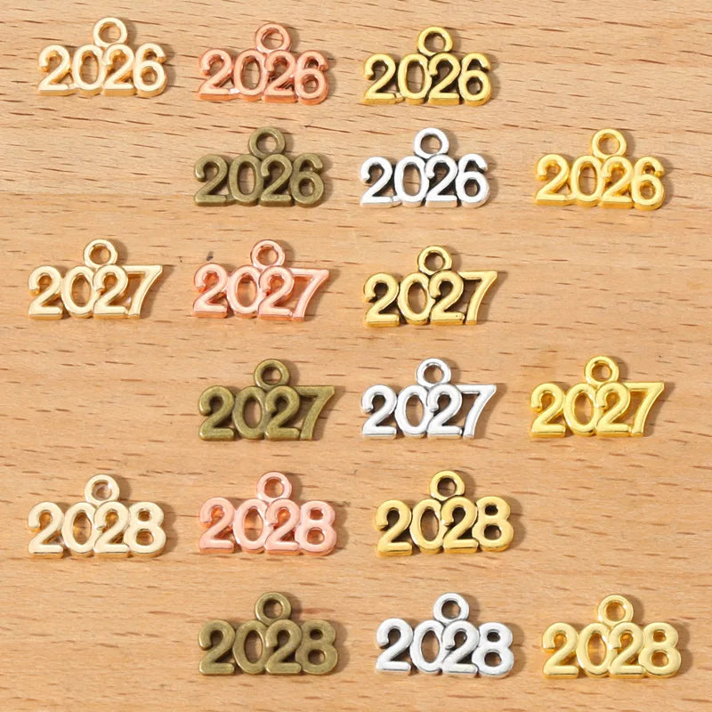 Alloy Metal Classic Number 2026/2027/2028 Year Charms Fit Souvenir Handmade Jewelry Accessories Making