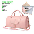 Convenient Foldable Women PU Leather Carry on Garment Bags for Airplanes Business Trips and Travel Duffel Bag
