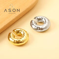 Ason Fashion Hollow Texture Gold Plated Hoop Earrings Waterproof Anti Tarnish Women Stainless Steel Jewelry Ear Cuff Earrings