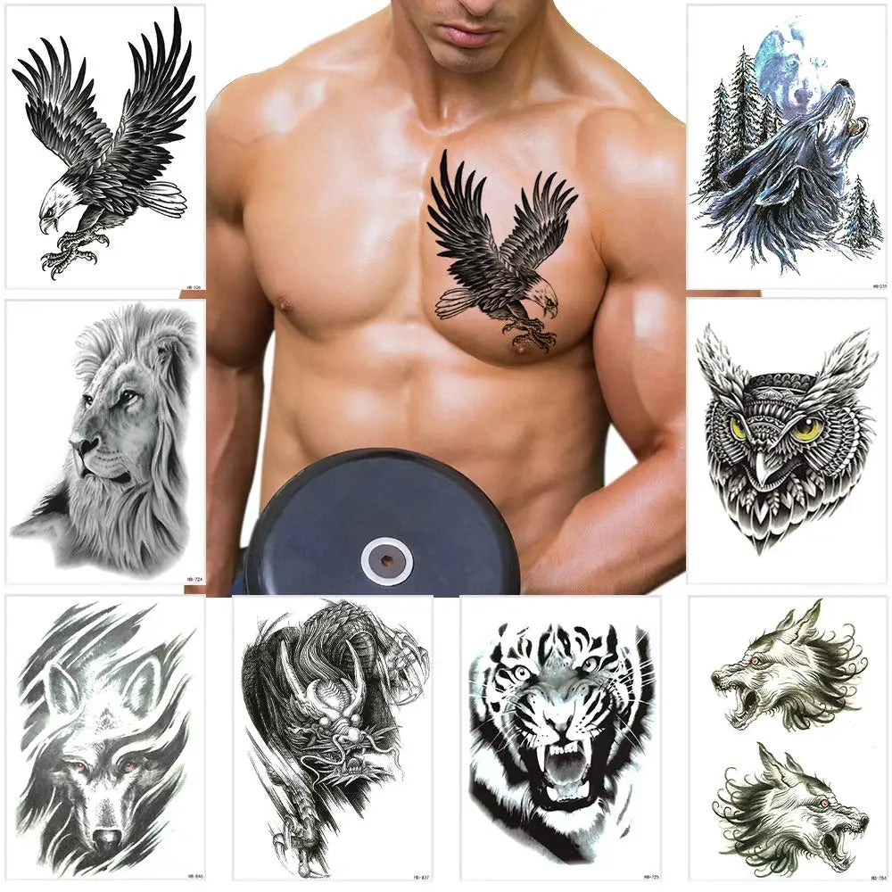 Factory Direct Skull Tattoo Flower Animals butterfly Temporary Waterproof Tattoo Sticker
