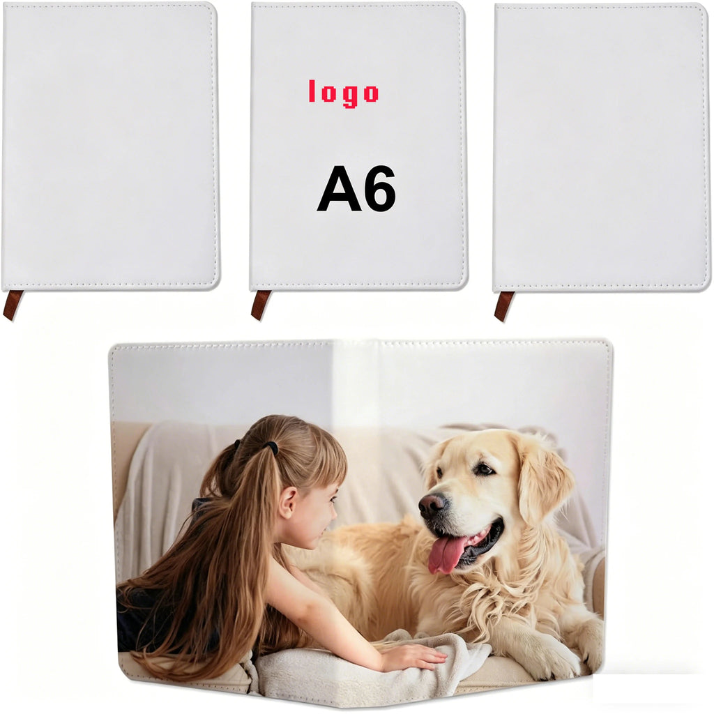 Customized Notebooks Sublimation Blank A5 A6 PU Leather Journal Notebook Cover Custom School Notebook With logo