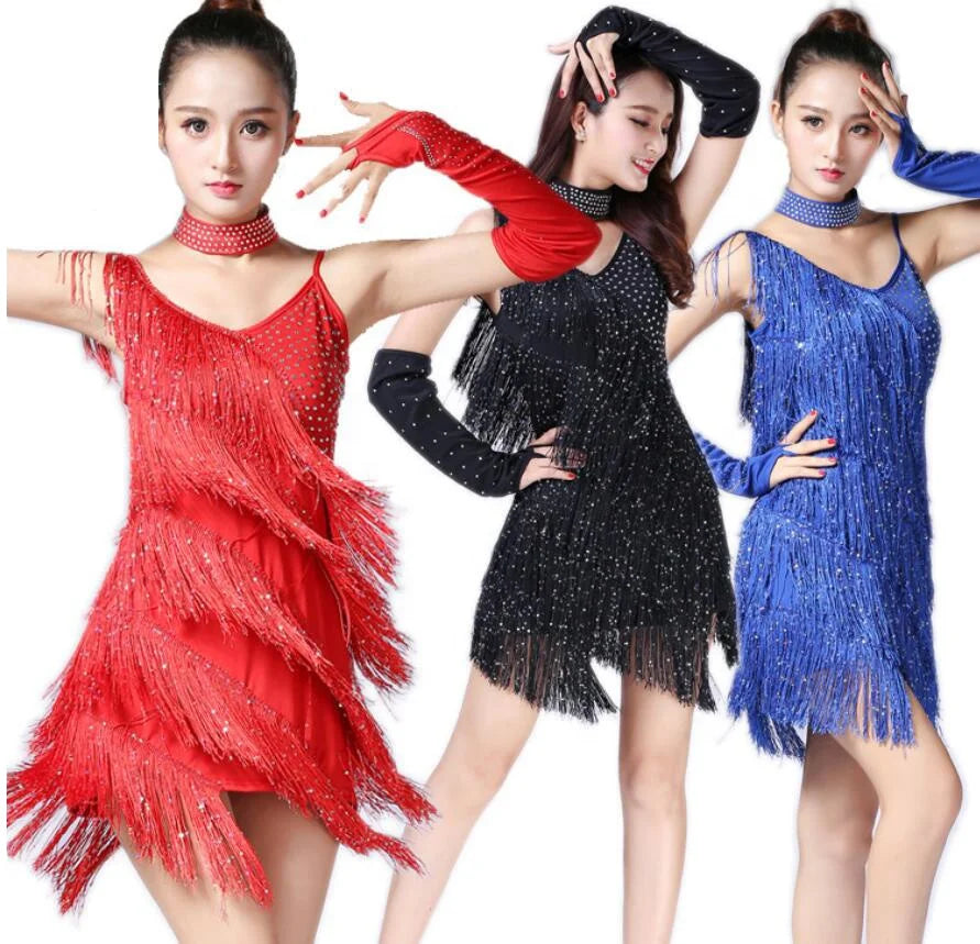 Wholesale  Popular Dance Performance Costumes Latin Dance Training Dress 3pcs Outfits Set for Women