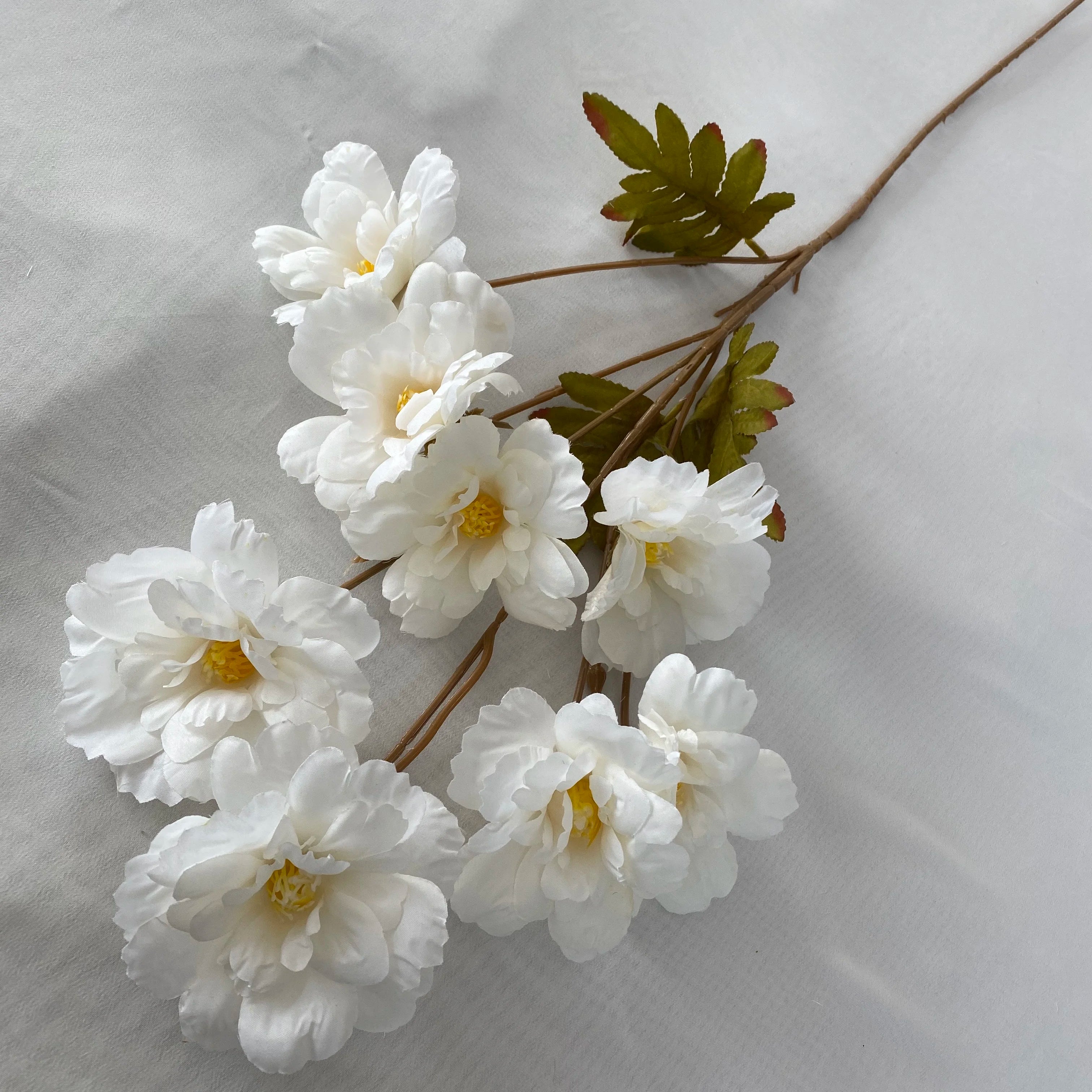 Multicolor-white Modern Style Artificial Flower Wedding Decoration 8 Head Chinese Rose