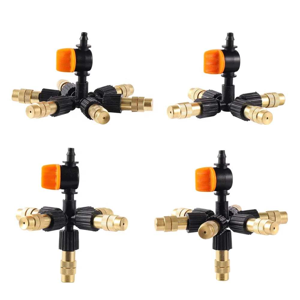 4 5 6 7 Way Sprayer Nozzle Brass Misting Sprinkler Atomizing Nozzle for Agriculture Irrigation System
