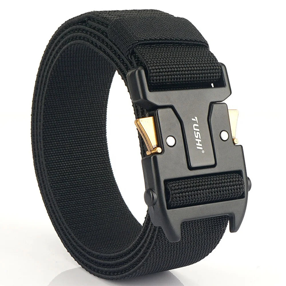 TUSHI Wholesale Men's Tactical Belt New Elapid Nylon & Canvas Fabric Quick-Release Alloy Buckle 125cm Custom Factory