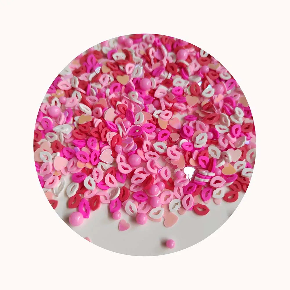 Popular Hot Sale Miniature Craft Beads Handcraft Accessories Pink Valentine's Day Gift Pearls Art Clay Polymer