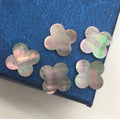 Natural Black Shell Flat Mother Pearl Disc Jewelry Double Flat Leaf Clovers Rainbow Natural Shell Slice 1mm Thickness Carved