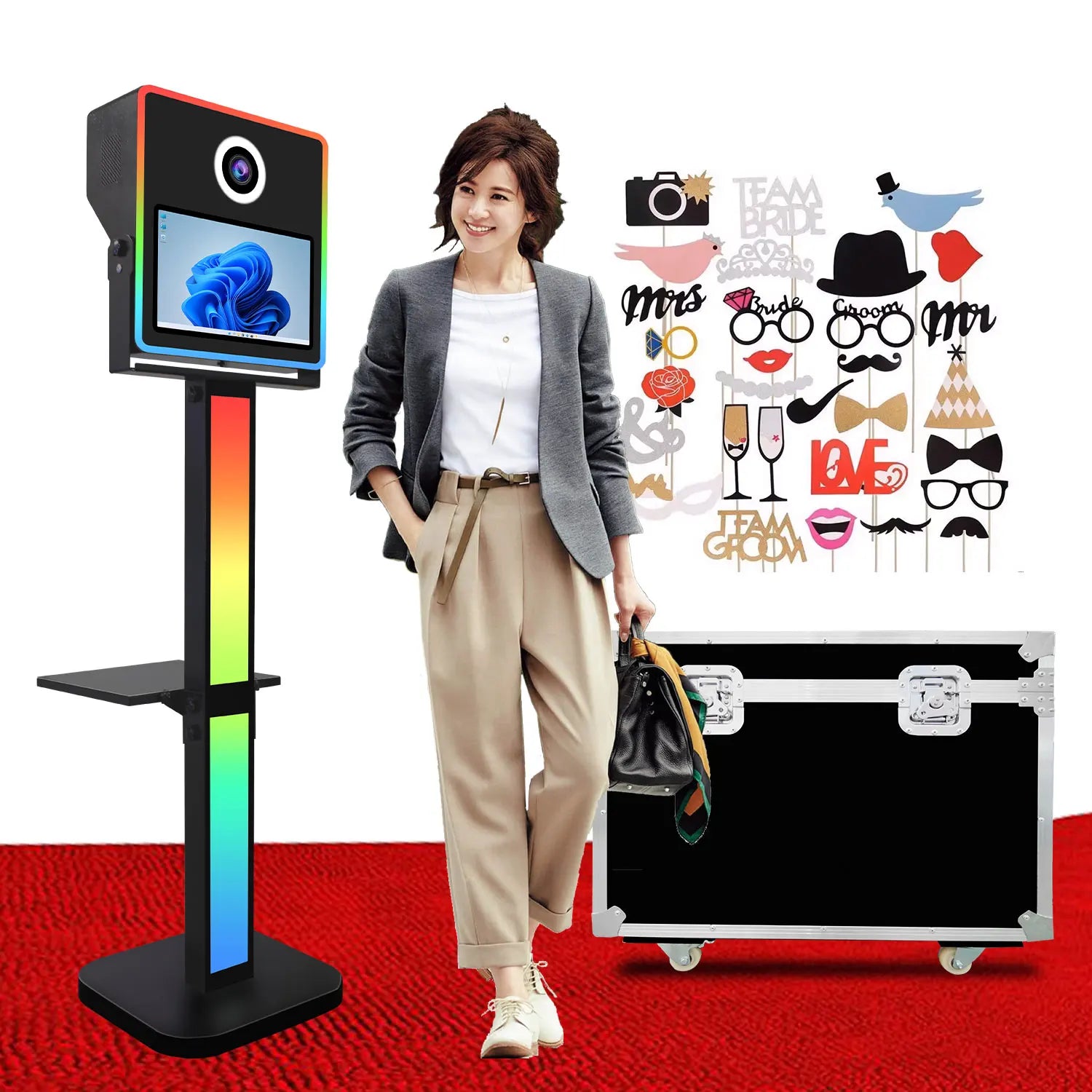 Quick Installation DSLR Photo Booth Shell Selfie Digital With 15.6 Inch Touch Screen Camera Photobooth Machine for Events