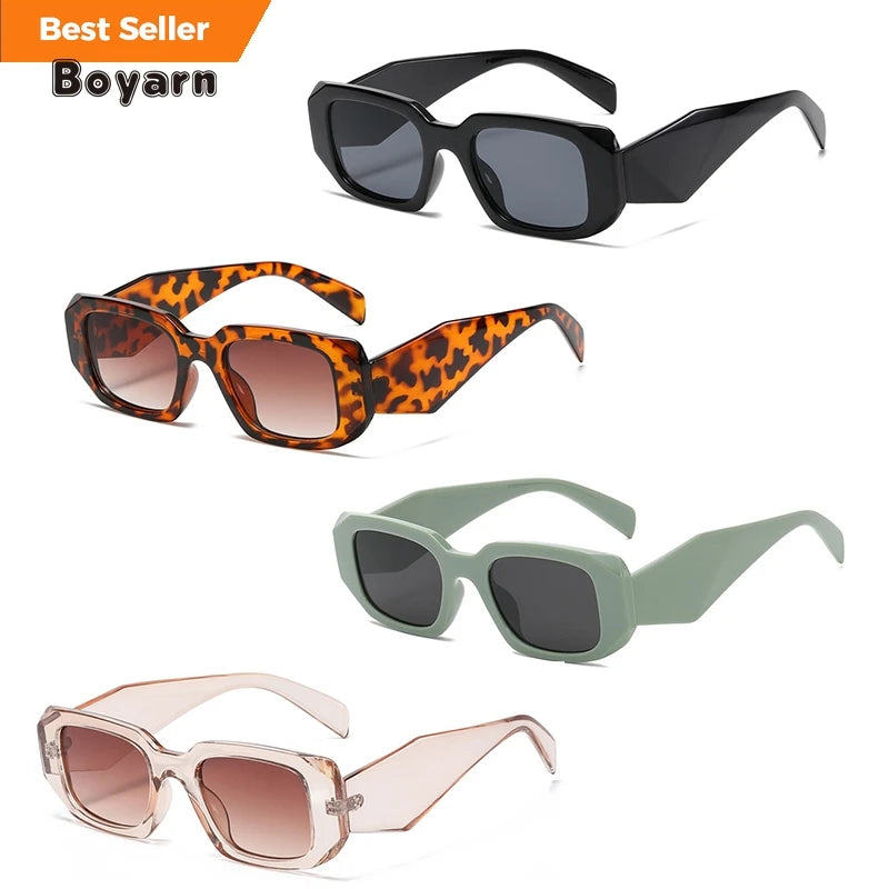 Boyarn Lunette De Soleil Luxury Designer Famous Sunglass Trendy Square Rectangle Frames Sunglasses Factory Wholesale Custom Logo