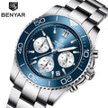 BENYAR S002 Men Watch Japanese Movement Watch Man's Multi-function Chronograph Calendar Luminous Waterproof Watch for Men