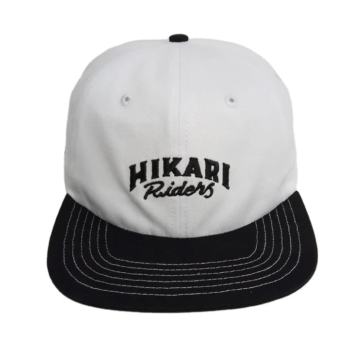 Custom Flat Brim Snapback Hats 6 Panel Embroidery Logo Unstructured Dad Hat