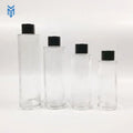 60ml 80ml 100ml 120ml Flat Shoulder Cylinder Spiral Mouth Transparent Glass Lotion Bottle for Skin Care Products