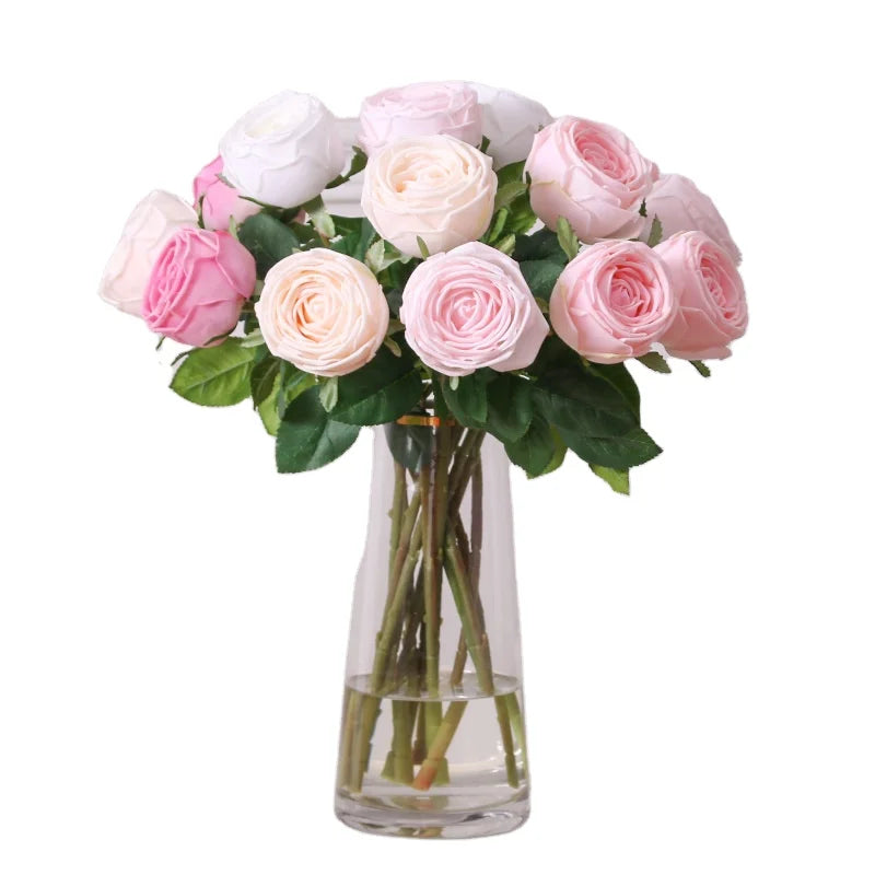 Premium Real Touch Single Stem Roses Latex Wedding Decorative Flowers Artificial Rose in Bulk