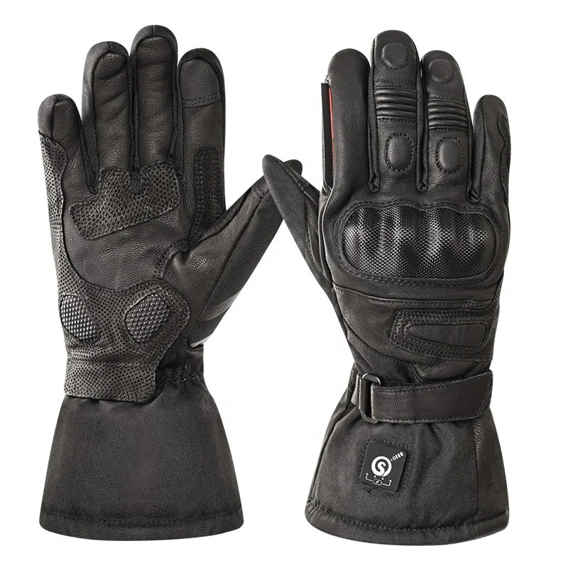 Oversea Location Battery Snowmobile Gloves-Waterproof Full Finger Thermal Men's Winter Outdoor Use