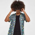 Gray Robot Hawaiian Casual Shirt for Men Summer Breathable Short Sleeve