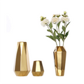 Modern Golden Minimalist Nordic Style Electroplating Geometric Abstract Gold Ceramic Vase