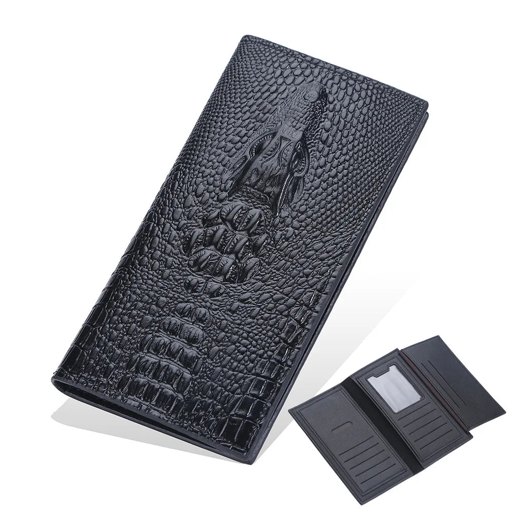 2022 Newest Models High-quality Men's PU Leather Long Section Crocodile Pattern Suit Wallets for MenGentleman Card Purse