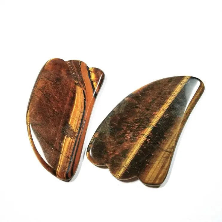 2026 Wholesale Yellow Tiger Eye Guasha Face Body Massage Scraper Heart Shape Jade Pink Gua Sha Stone