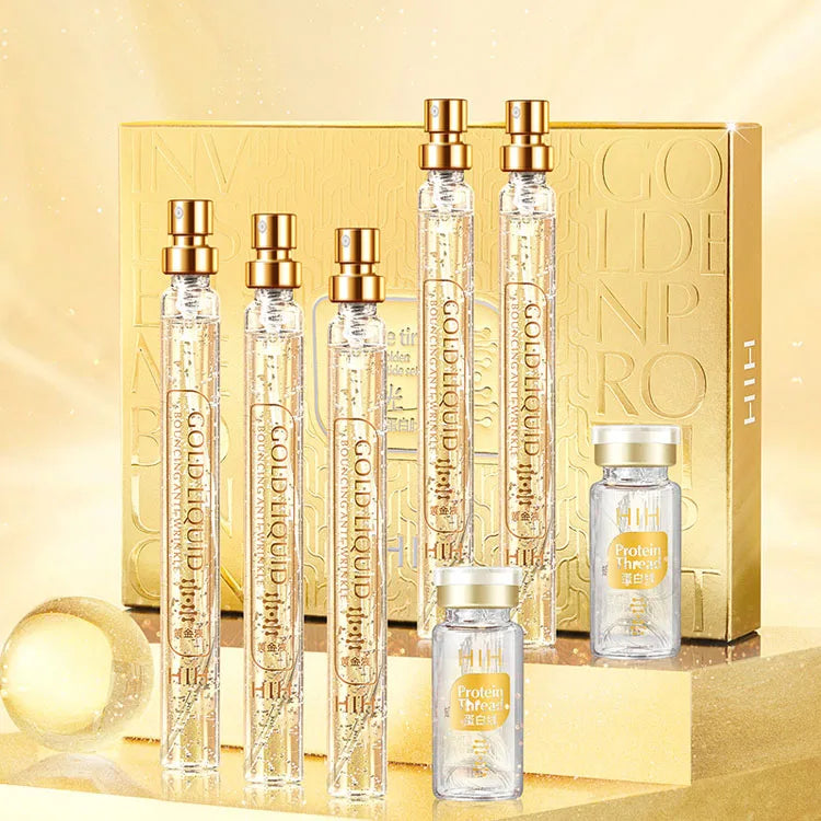 Hot Selling 7pcs/set No Needle Serum Thread Face Lifting Gold Protein Peptide Line  Skin Care Face Serum