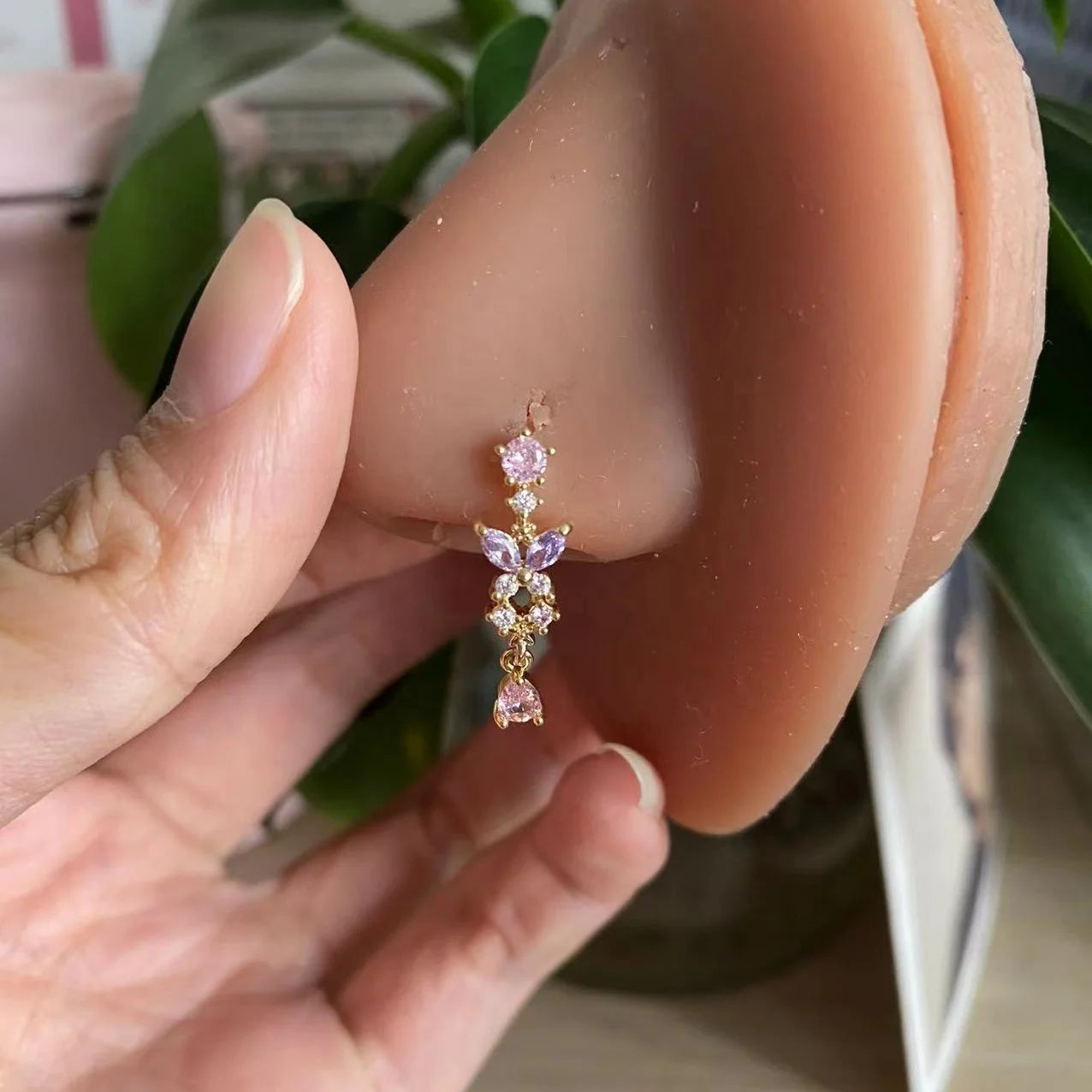 Gaby New Sale Surgical Steel Nose Piercing Nose Rings Stainless Steel butterfly Nose Studs Piercing Wholesale Body  Jewelry