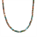 JINYOU 044 Aesthetic Colorful Natural Stone Chain Stainless Steel Handmade Necklace Exquisite 18K PVD Collar Unisex Jewelry