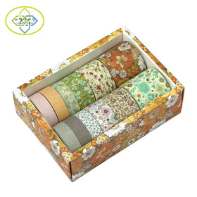 Custom Printed 12 Roll /box Deco Masking Adhesive Paper Tape Scrapbooking Japanese Washi Tape