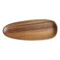 11.7in Irregular Walnut Wood Dinner Plates Easy Cleaning & Lightweight for Dishes Snack Dessert Oval Bowls