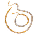 JINYOU 177 New Arrivals Gold Plated Waterproof Luxury Bling Jewelry Stainless Steel Chain Cubic Zircon Charm Necklace for Women