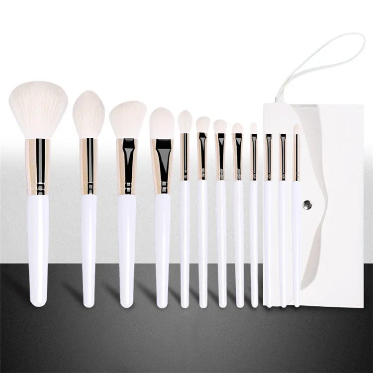 Makeup Premium Brushes Individual 12pcs White and Gold Makeup Brushes High End
