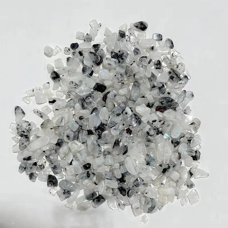 Wholesale Healing Stone Natural  Blue Flash Moonstone Crystal Chips Moonstone Gravel