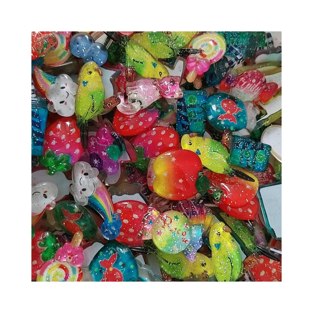 Kawaii Glitter Candy Lollipop Bird Cat Flatback Resin Cabochon Embellishments for Scrapbooking Hair Phone Accessories
