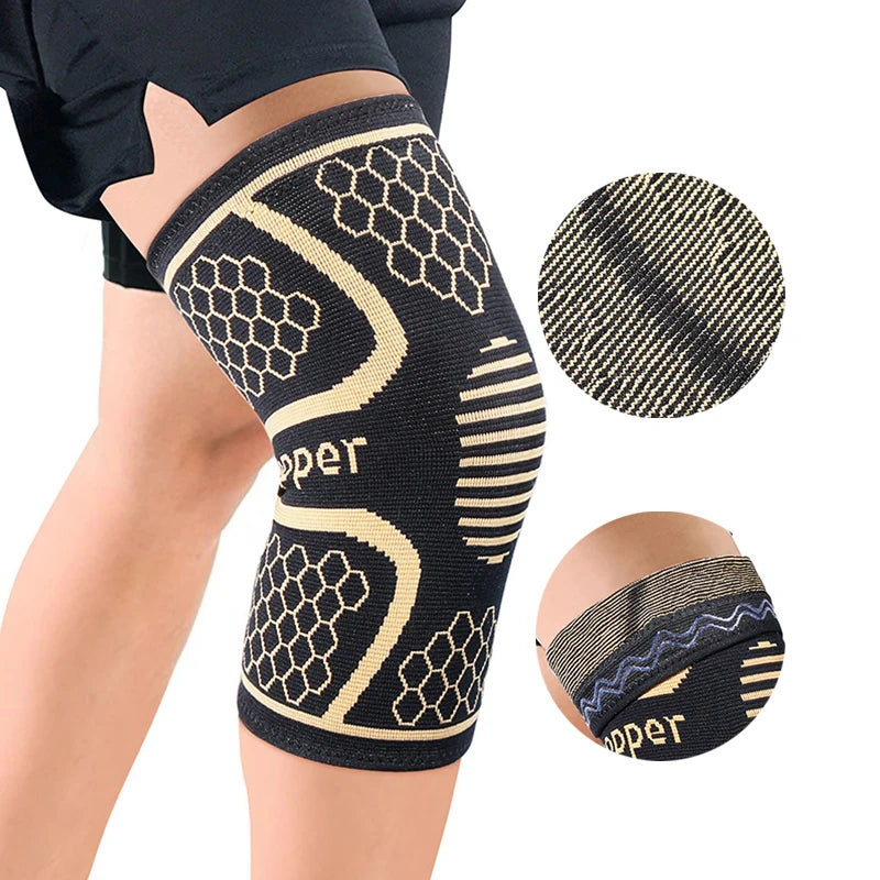 Durable Compression Copper Infused Knee Sleeve Brace for Arthritis Pain and Support