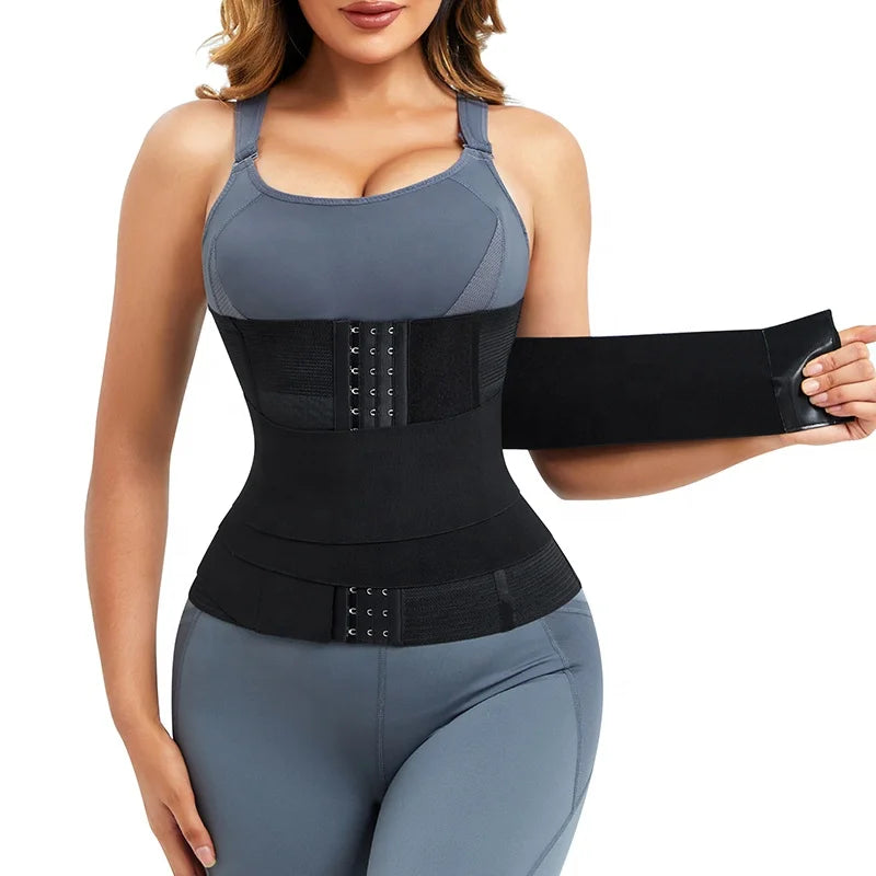Double Compression Back Support Colombiana Original Postpartum Belly Wrap Latex Waist Trainer for Women