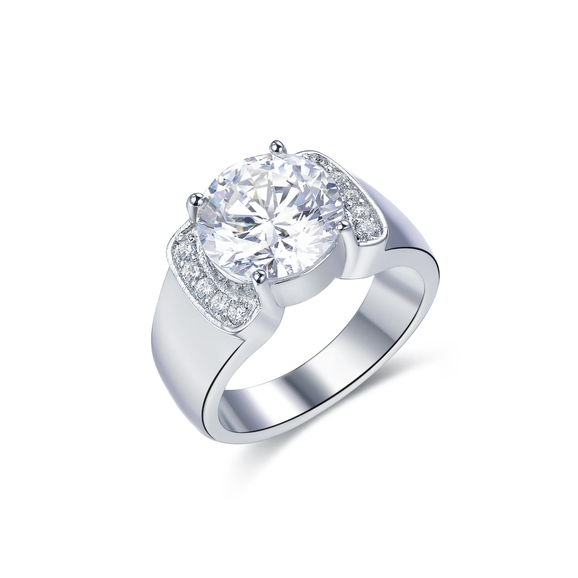 925 Silver Engagement Ring Pure Rhodium Plated Wedding Rings for Couples CZ Diamond Moissanite Wedding Ring