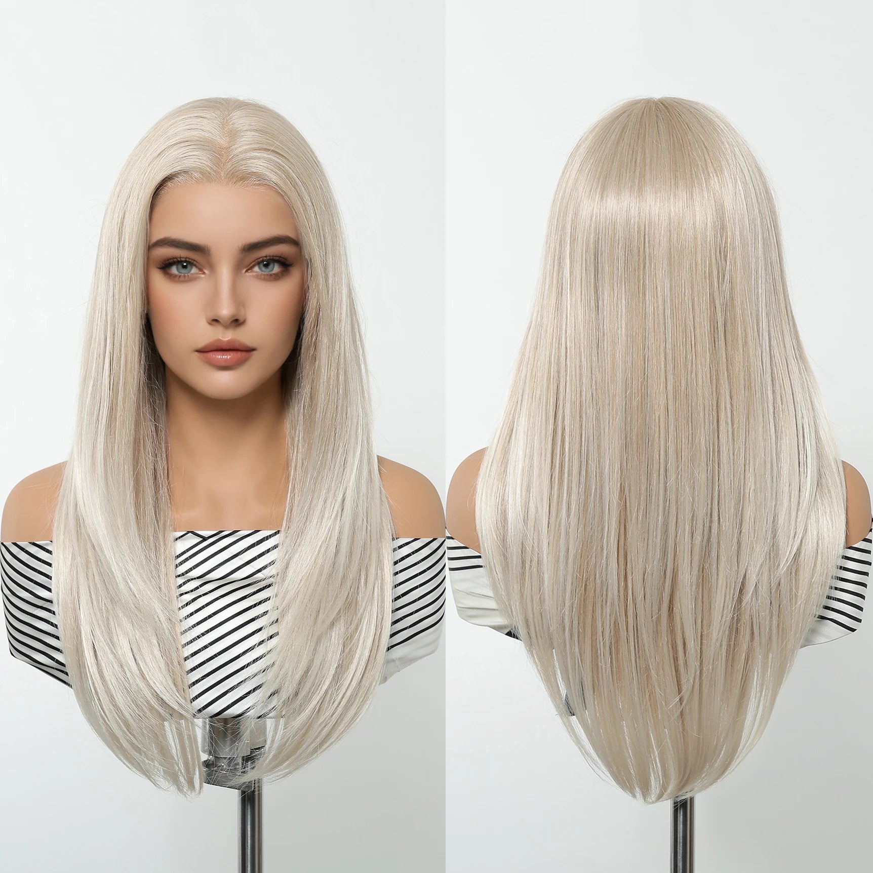 13*6 Hd Big U Lace Wig Synthetic Future Fiber Natural Soft Wig Curly Wave Color Mixed 180% Density Blonde 613 Durable