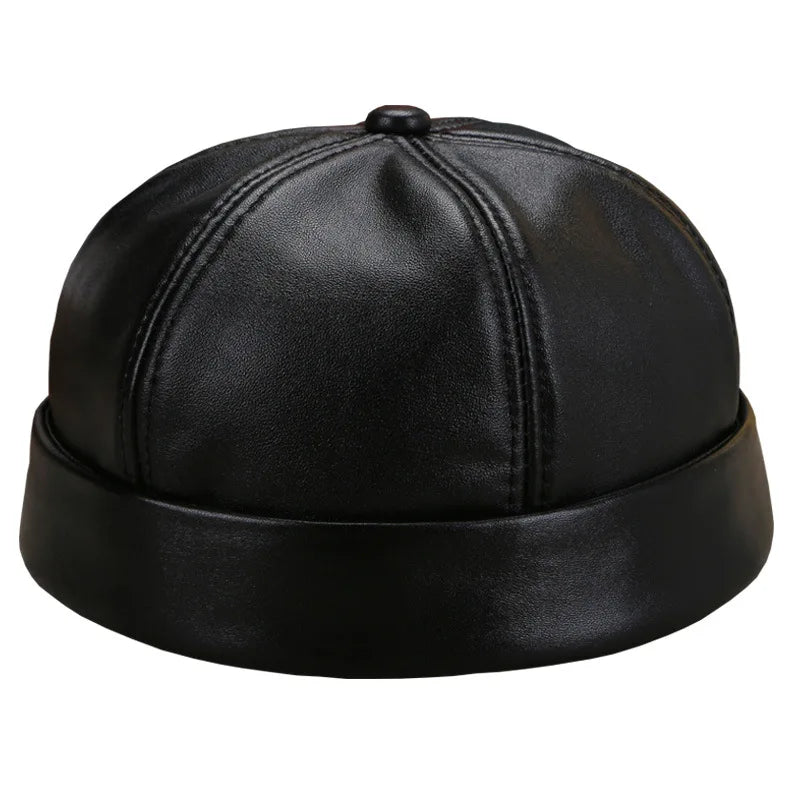 X1738 Genuine Leather Hats  Trucker Hat Leather Wholesale Leather Hat Manufacturer Bucket Caps
