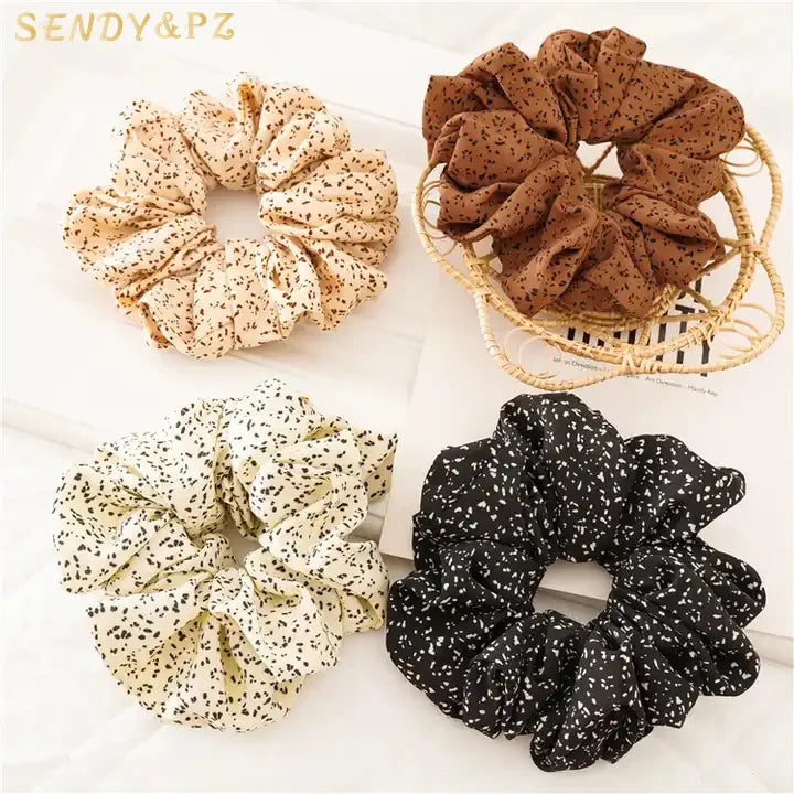 Wholesale Printing Big Hair Scrunchies Fashion Large Scrunchies Stain Hair Scrunchies for Women Girls