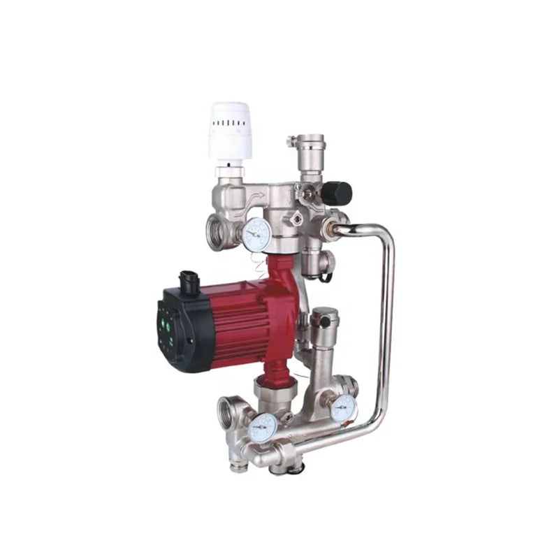 Durable Electric Water Underfloor System Manifold Pump Mixed Valve Unit Control System Floor Heating Mixing Center Forged Brass