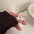 New Design Flower Shape Ring 925 Sterling Silver Adjustable Ring for Women
