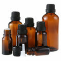 Empty Travel Sample Vials 5ml 10ml 15ml 30ml 100ml Amber Glass Essential Oil Bottle With Orifice Reducer and Tamper-Evident Caps