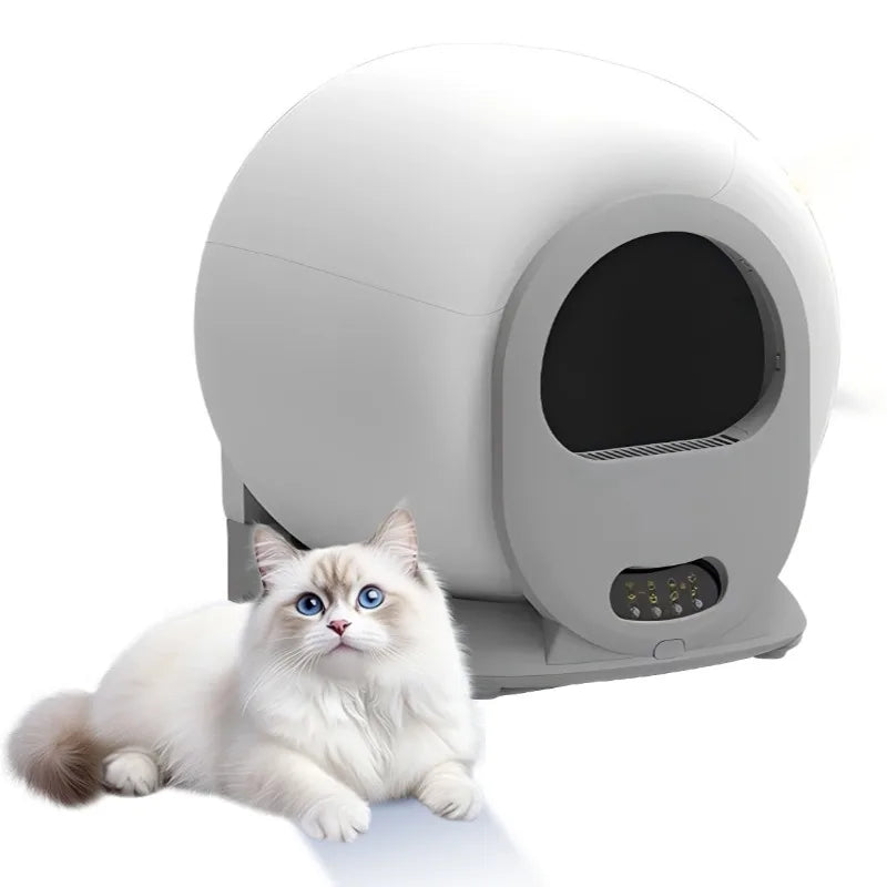 Large Inner Space Smart Automatic Cat Litter Box Self-Cleaning Deodorizing Cat Litter Box  Odor Control Plastic Toilet for Cats