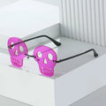 Skull Funny Party Glasses Rimless Skull Funny Sunglasses Metal Fashion Rimless Lens Sun Sunglasses
