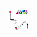 New Design S Shape Rhinestone Stone Gold Plated Nose Piercing Surgical Steel Multicolor Nose Ring Nostril Piercing Jewelry