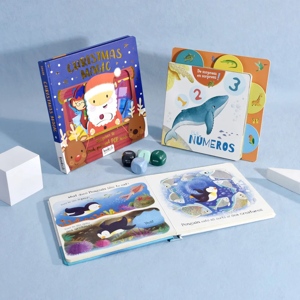 Custom Sturdy Cardboard Interactive Children's Brochure Thick Paper Board Comic Book Printing Custom Offset Printed for Early