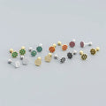 SP Wholesale Korean INS Style 925 Sterling Silver Colourful Enamel Flower Screw Backs Stud Earrings