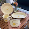 Factory Sell Creative Cream Ceramic Tableware Set Ins Korea Dessert Cake Plate Breakfast Water Cup