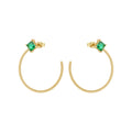Latest 18K Gold Plated Stainless Steel Jewelry Inlay Glass Zircon C-Shape Hoop Earring Trendy for Women Party  Earrings E231481